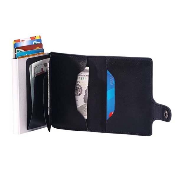 FY2405 RFID Anti-magnetic Crazy Horse Texture PU Card Bag (Black) - Image 5