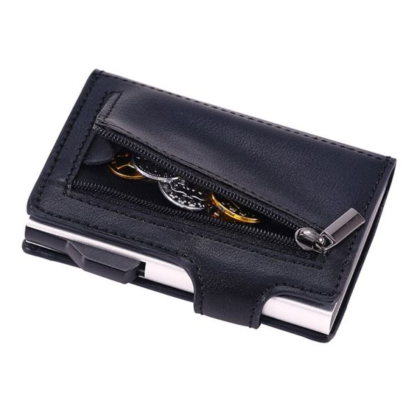 FY2405 RFID Anti-magnetic Crazy Horse Texture PU Card Bag (Black) - Image 6