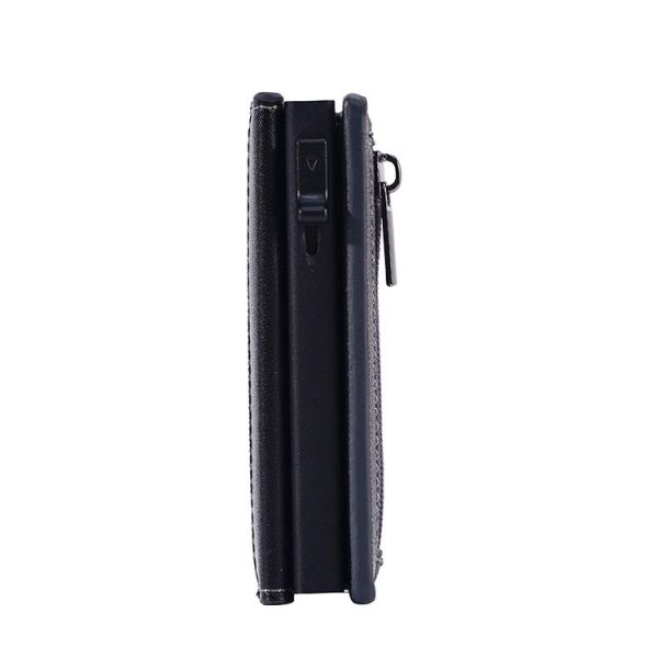 FY2409 RFID Anti-magnetic Cross Texture PU Triple Fold Card Bag (Grey) - Image 3