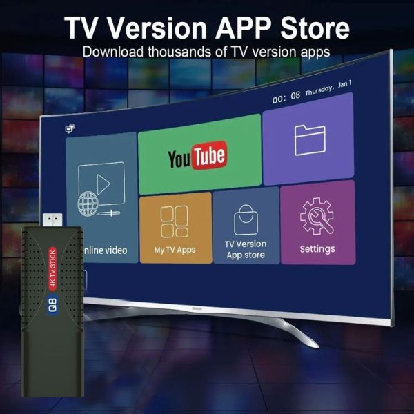 Q8 STICK Rockchip 3228A Quad-Core 1.2GHZ Android 12 4K HD TV Stick, RAM: 2GB+8GB - Image 5