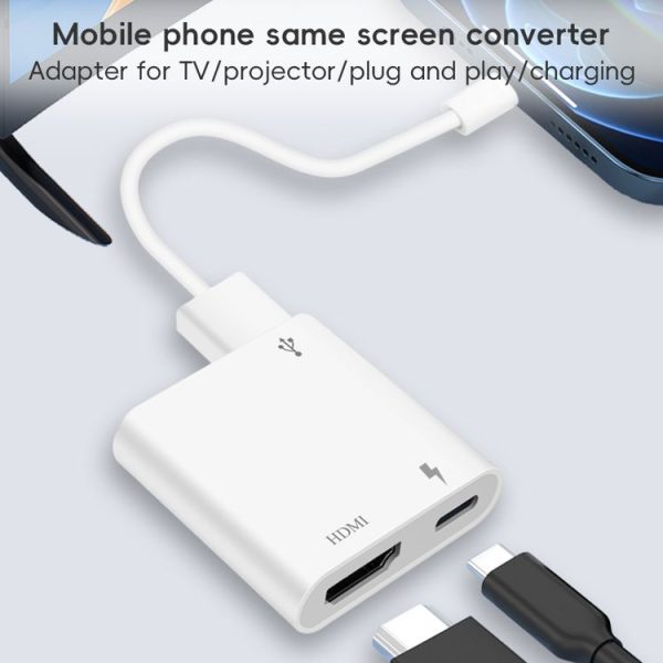 XM006 1080P iOS10.0 HDMI Mobile Phone AV Adapter (White) - Image 2