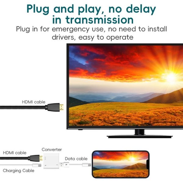 XM006 1080P iOS10.0 HDMI Mobile Phone AV Adapter (White) - Image 3
