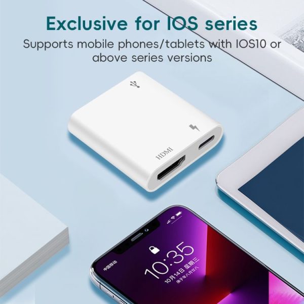 XM006 1080P iOS10.0 HDMI Mobile Phone AV Adapter (White) - Image 4