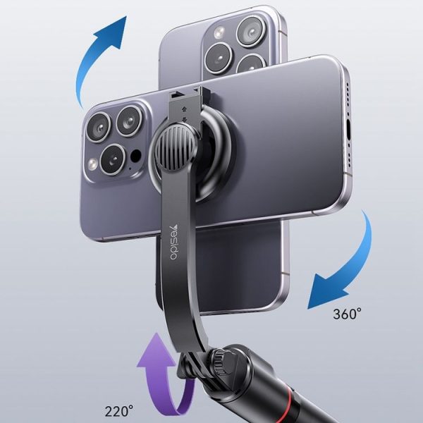 Yesido SF19 Magnetic Cell Phone Tripod Bluetooth Remote Control Selfie Stick (Black) - Image 5