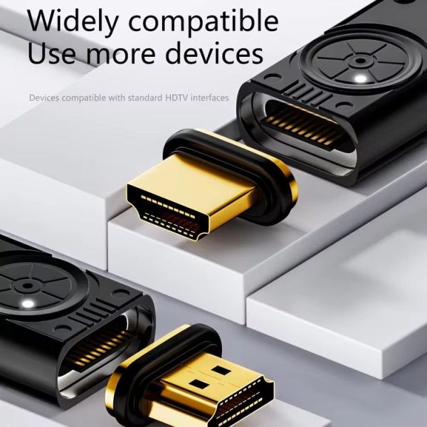 8K 60Hz HDTV to HDTV Side Bend Magnetic Converter (Black Right Bend) - Image 4