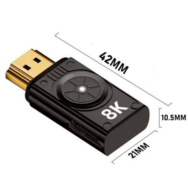 8K 60Hz HDTV to HDTV Side Bend Magnetic Converter (Black Right Bend) - Image 8