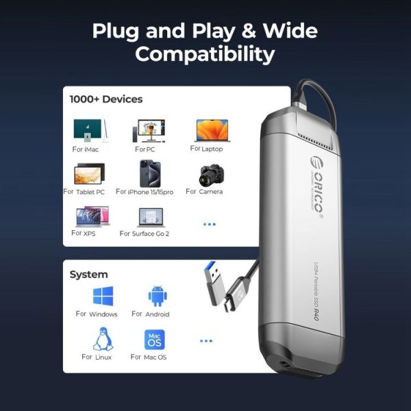 ORICO R40-2T 2TB 40Gbps Racing Car-Inspired Portable SSD Enclosure (Silver) - Image 10