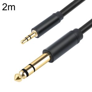 3662-3662BK 3.5mm Male to 6.35mm Male Stereo Amplifier Audio Cable, Length: 2m (Black)