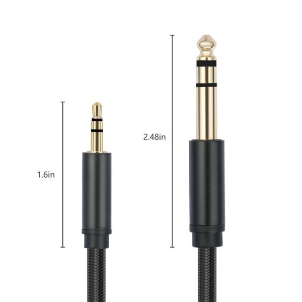 3662-3662BK 3.5mm Male to 6.35mm Male Stereo Amplifier Audio Cable, Length: 2m (Black) - Image 3