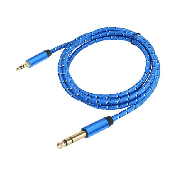 3662-3662BK 3.5mm Male to 6.35mm Male Stereo Amplifier Audio Cable, Length: 3m (Blue) - Image 2