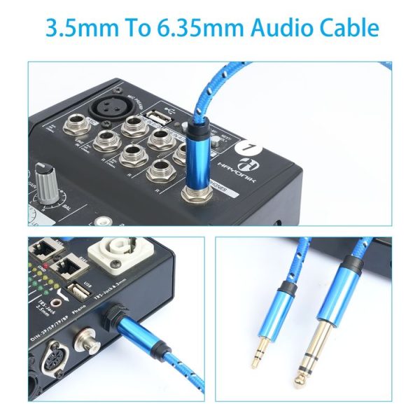 3662-3662BK 3.5mm Male to 6.35mm Male Stereo Amplifier Audio Cable, Length: 3m (Blue) - Image 6