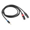 TC195BUXK107RE 3.5mm Male to Dual XLR 3pin Female Audio Cable, Length: 1m (Black) - Image 2