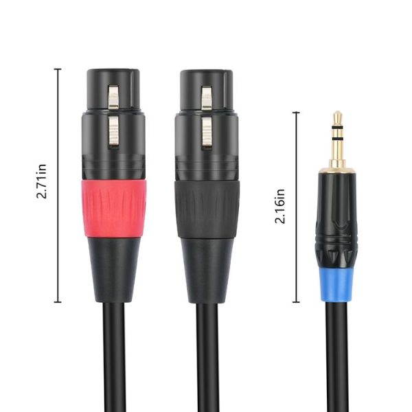 TC195BUXK107RE 3.5mm Male to Dual XLR 3pin Female Audio Cable, Length: 3m (Black) - Image 3