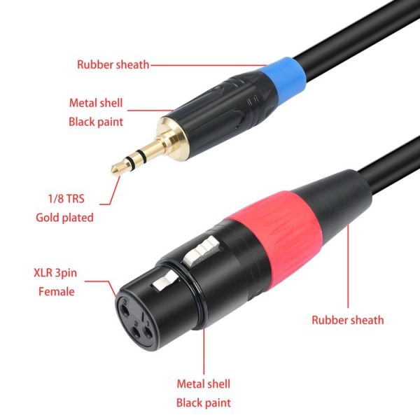 TC195BUXK107RE 3.5mm Male to Dual XLR 3pin Female Audio Cable, Length: 3m (Black) - Image 5