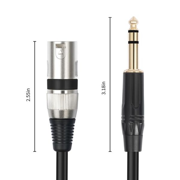 TC145BK55 6.35mm 1 / 4 TRS Male to XLR 3pin Male Microphone Cable, Length: 1m (Black) - Image 2