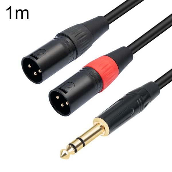 TC145YXK108RE-10 6.35mm 1 / 4 TRS Male to Dual XLR Male Audio Cable, Length: 1m (Black)