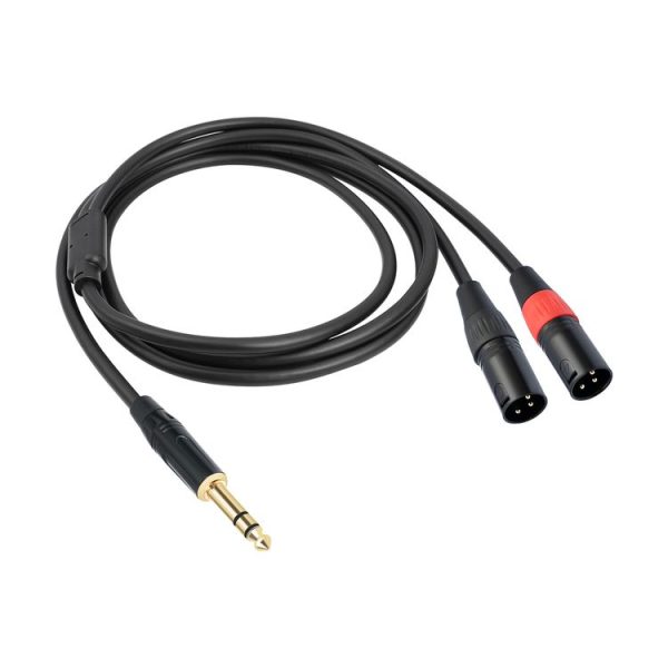 TC145YXK108RE-10 6.35mm 1 / 4 TRS Male to Dual XLR Male Audio Cable, Length: 2m (Black) - Image 2