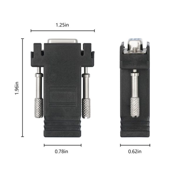 DB15 VGA Female to RJ45 8P Female Adapter (Black) - Image 3