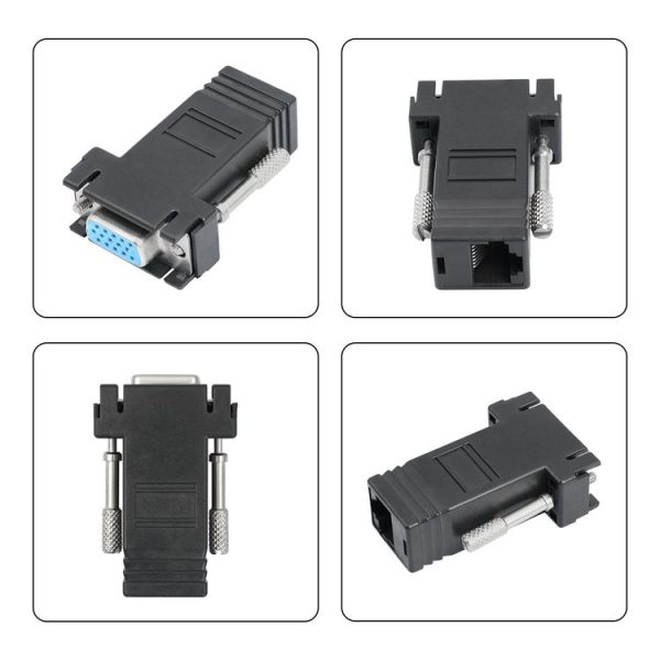 DB15 VGA Female to RJ45 8P Female Adapter (Black) - Image 4