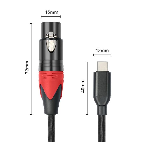 TY03RE Type-C Male to XLR Female Audio Cable for Dynamic Microphone, Length: 3m (Black) - Image 2