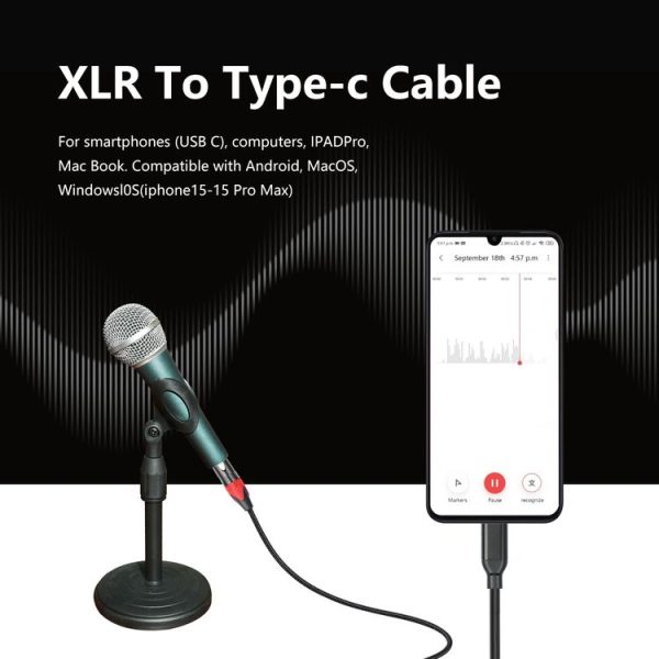 TY03RE Type-C Male to XLR Female Audio Cable for Dynamic Microphone, Length: 3m (Black) - Image 5