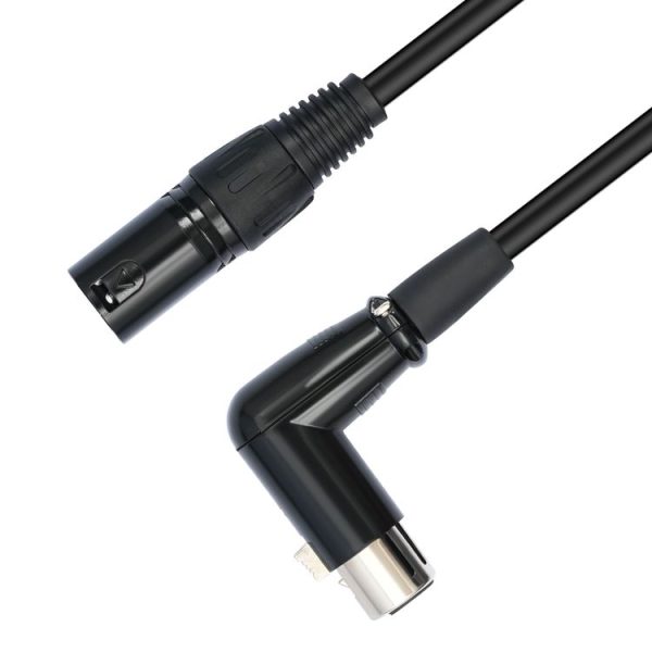 XK041L XLR 3pin Straight Male to Elbow Female Audio Cable, Length: 2m (Black) - Image 2