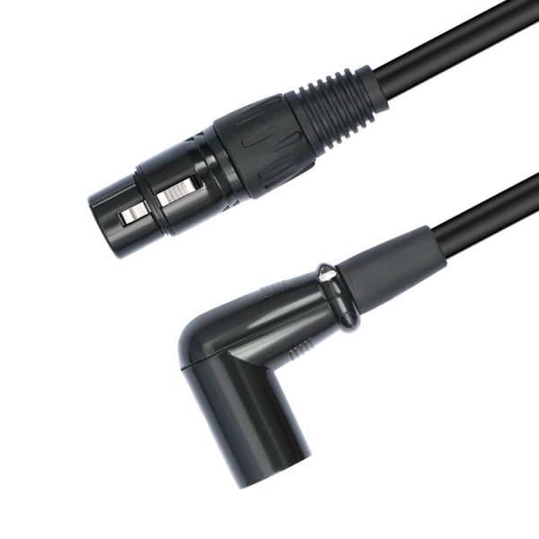 XK042L XLR 3pin Straight Female to Elbow Male Audio Cable, Length: 0.3m (Black) - Image 2