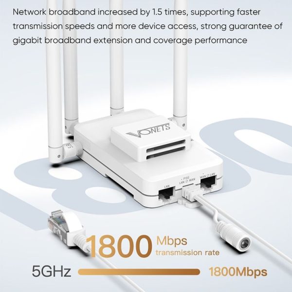 VONETS VAR1800-H 1800Mbps Wireless WiFi Router Standard Edition (White) - Image 6