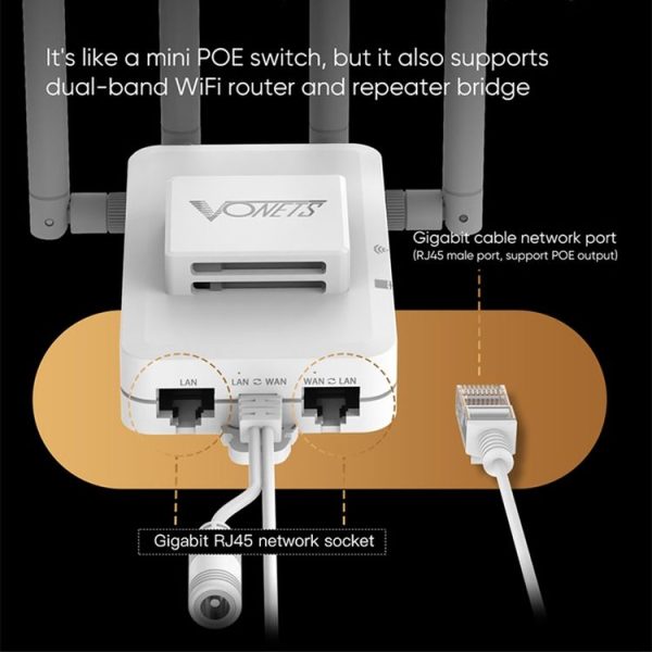 VONETS VAR1800-H 1800Mbps Wireless WiFi Router Standard Edition (White) - Image 7