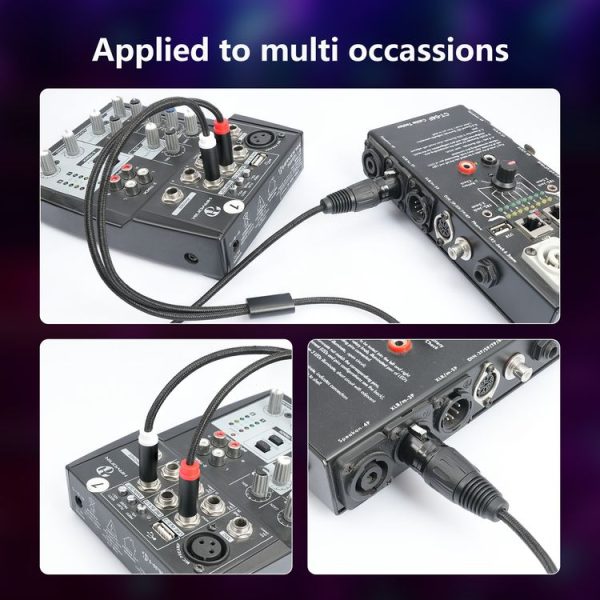 2020Y63 XLR Female to Dual 6.35mm 1 / 4 TRS Male Y-type Audio Cable, Length: 1m (Black) - Image 7