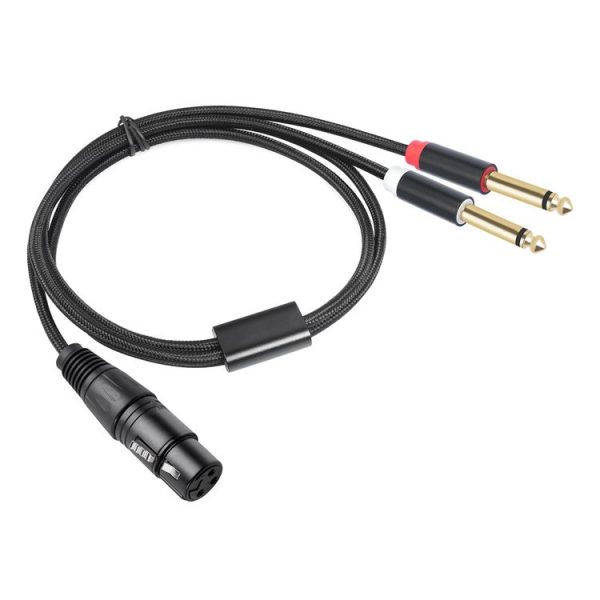 2020Y63 XLR Female to Dual 6.35mm 1 / 4 TRS Male Y-type Audio Cable, Length: 2m (Black) - Image 2