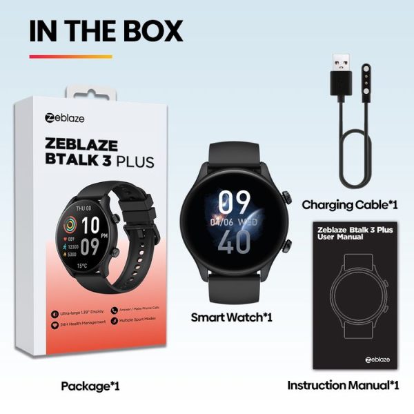 Zeblaze Btalk 3 Plus 1.39 inch Screen Fitness & Wellness Smart Watch Supports Voice Calling (Black) - Image 12