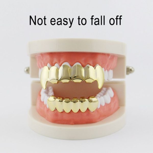 Real Gold Electroplating Halloween Decoration Denture And Tusk Suit COS Props (Gold) - Image 5