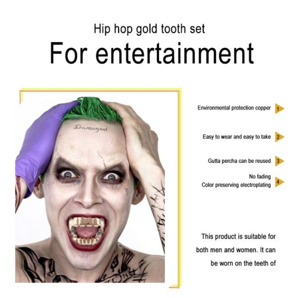 Real Gold Electroplating Halloween Decoration Denture And Tusk Suit COS Props (Gold) - Image 6