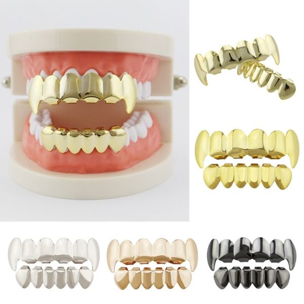 Real Gold Electroplating Halloween Decoration Denture And Tusk Suit COS Props (Gold) - Image 9