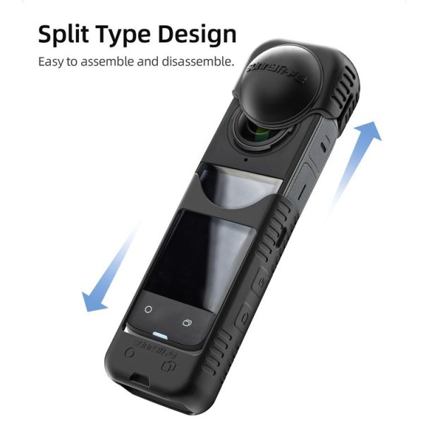 Insta360 X4 Sunnylife Silicone Shockproof Case Lens Cover (Black) - Image 3