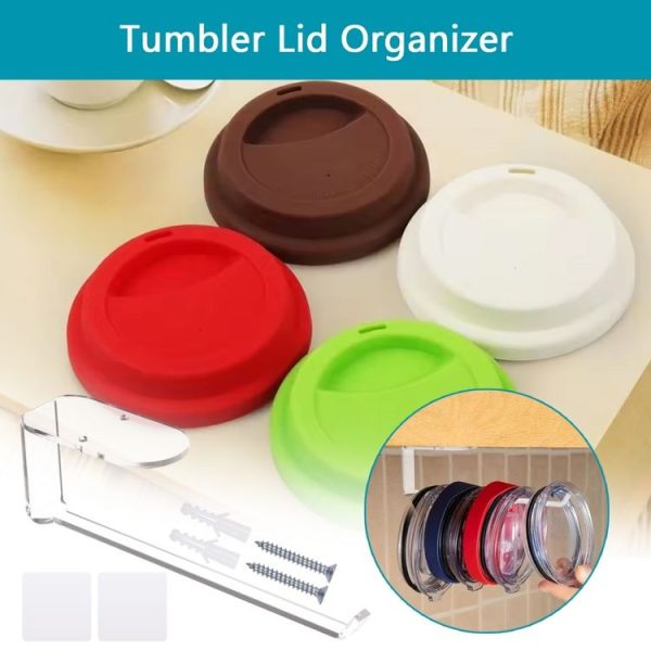 YX102 Acrylic Cup Lid Storage Rack (Transparent) - Image 5