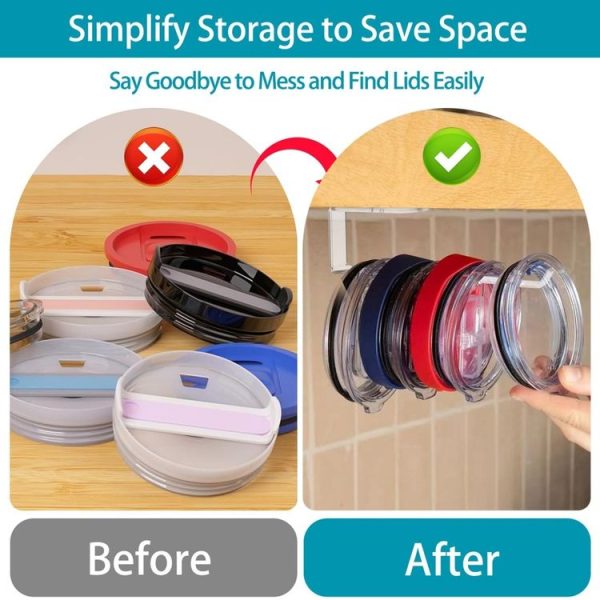 YX102 Acrylic Cup Lid Storage Rack (Transparent) - Image 6