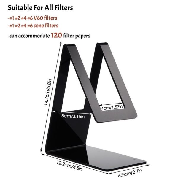 2pcs YX103 Acrylic Coffee Filter Holder (Black) - Image 5