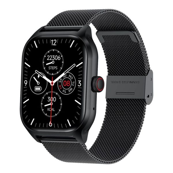 LEMFO LT10 2.01 inch TFT Screen Smart Watch Supports Bluetooth Call / Health Monitoring, Steel Strap (Black)