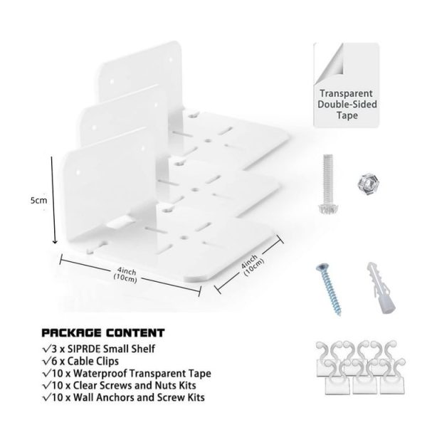 YX112 3pcs Acrylic Small Wall Mount (White) - Image 6