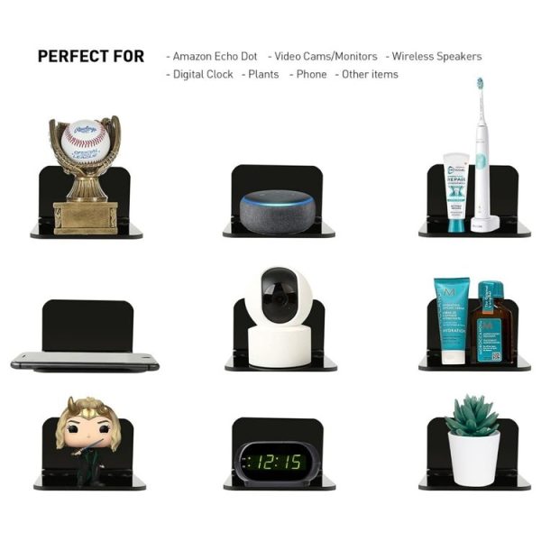 YX113 3pcs Acrylic Small Wall Mount (Black) - Image 4