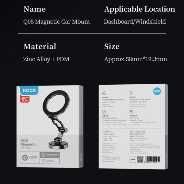 ROCK RAM0037 Car Magnetic Foldable Phone Holder (Black) - Image 12