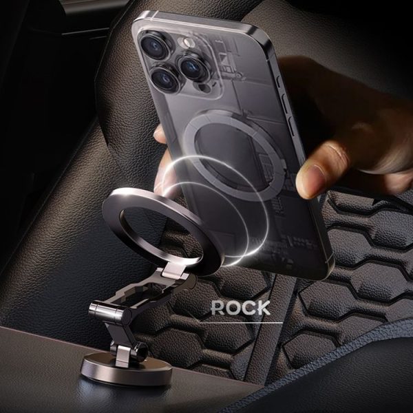 ROCK RAM0037 Car Magnetic Foldable Phone Holder (Black) - Image 3