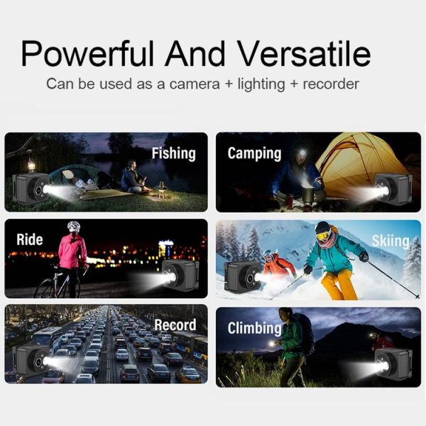D8 1080P Head-mounted LED Motion Sensor Video Recording Lighting Camera - Image 8
