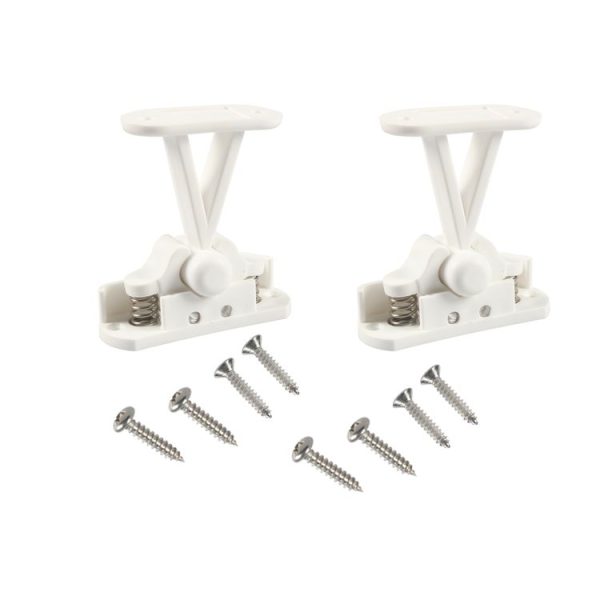 2pcs / Set RV Nylon Buffer Door Stopper with Spring (White)