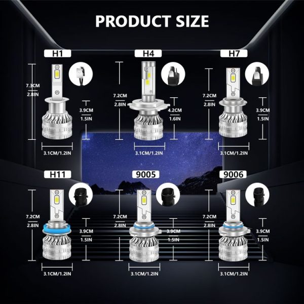 9005 Pair 30W 3100lm 6000K Car LED Headlight Bulb - Image 6