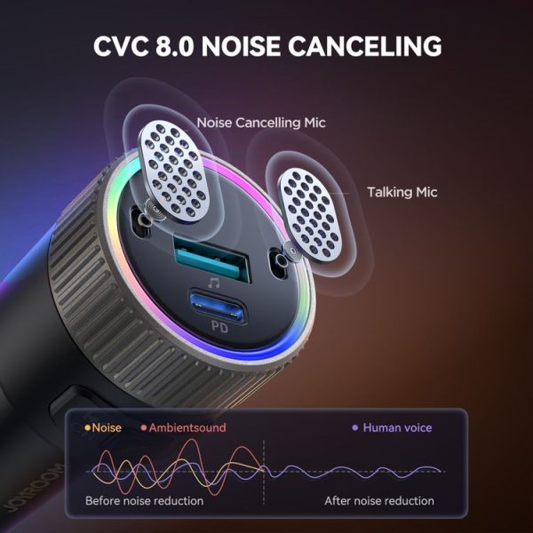 JOYROOM JR-CCB02 Car Bluetooth 5.4 Wireless Transmitter MP3 Player (Black) - Image 3