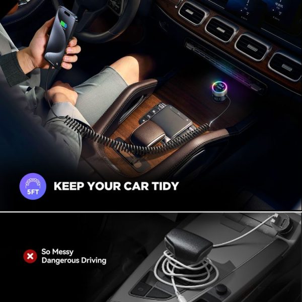 JOYROOM JR-CCB02 Car Bluetooth 5.4 Wireless Transmitter MP3 Player (Black) - Image 5