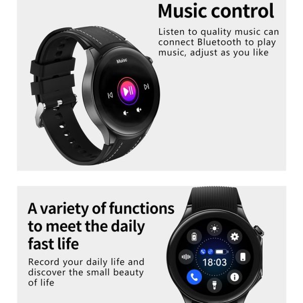 HD Watch X 1.43 inch IP68 BT5.3 Sport Smart Watch, Support Bluetooth Call / Sleep / Blood Oxygen / Heart Rate / Blood Pressure Health Monitor (Black Steel + Black Silicone Strap) - Image 9